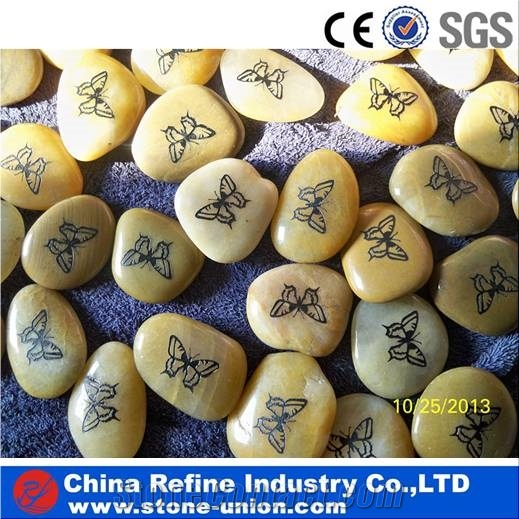 White Carving Polished Pebbles, River Stone,Engrave Pebble with Letter,Customized Pebble Stone, Pebbles River Stones Hot Selling