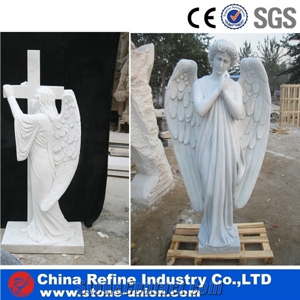 White Marble Angel Sculptures, White Marble Statue, Western Style Human Sculpture,Hot Sell White Marble Stone Carving and Sculpture on Sale