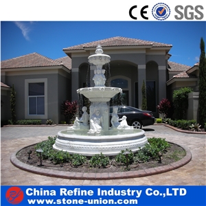 White Marble Fountain/Outdoor Marble Fountain/Garden Fountain,Water Fountains,Water Features,Sculptured Fountains,Rolling Sphere Fountains