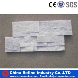 White Quartzite Cultured Stone Ledge Stone Wall Cladding&Pure White Thin Stone Veneer ,Cheaper S Shape Stone Veneer,Natural White Slate