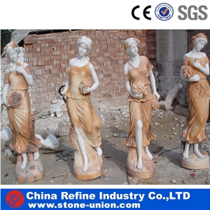 Woman Marble Statue Polished Surface, Human Sculpture Art,Western Style Human Handcarved Sculptures