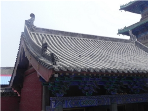 Traditional Beijing Courtyard Style Chinese Clay Roof Tiles Unglazed