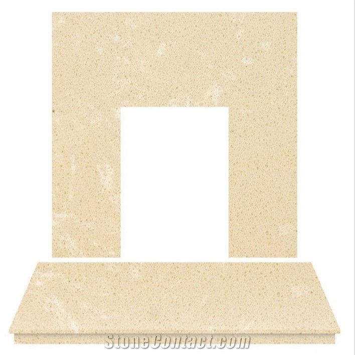 Beige Granite Fireplace Hearth China Factory High Quality