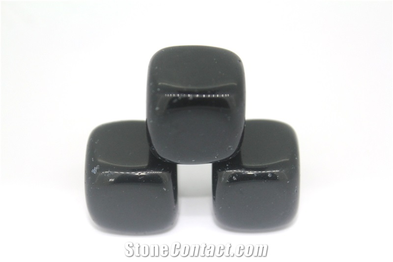 Black Granite Little Sculpture or Starving for Kitchen and Bathroom Accessories Riverstone Ice Wine Stone, Whisky Stone