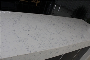 Bianco Carrara Artificial Marble Quartz Countertop, White Manmade Quartz Artificial Stone Tile for Kitchen Countertop