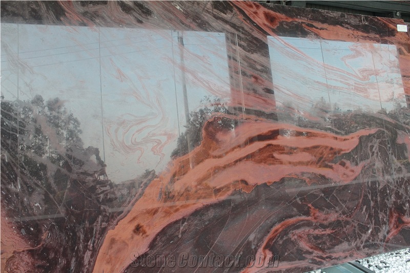 Polished Red Hollywood Quartzite Slabs & Tiles,Brazil Red Quartzite Wall Panel