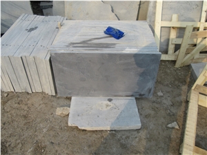 China Blue Limestone Tiles & Slabs, Blue Limestone Machine Cut + Grinding 200#, China Limestone Floor Tiles