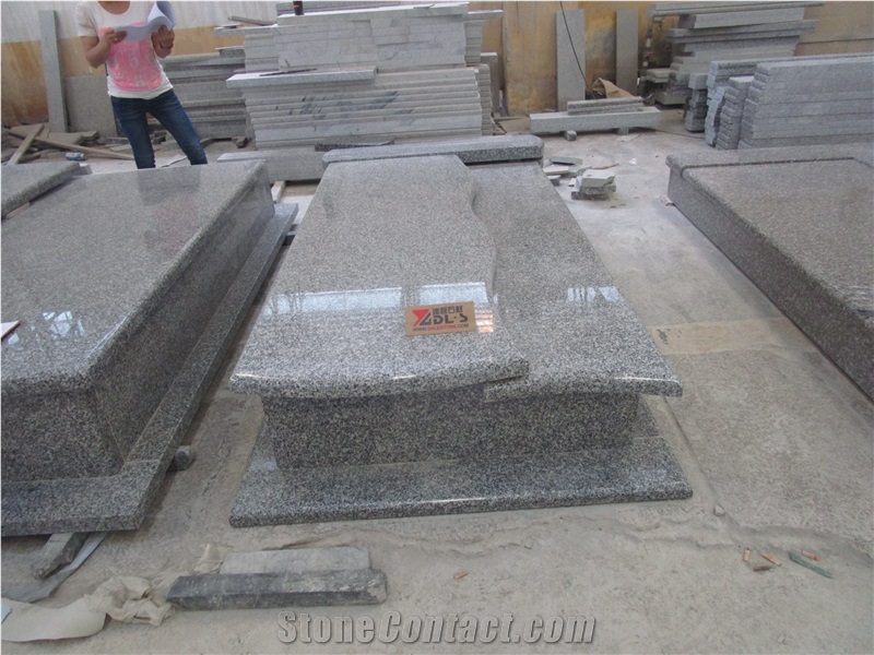 China G653 Grey Granite Tombstones, Grey Granite Cross Headstone, Single Western Poland Style Monuments, Gravestone