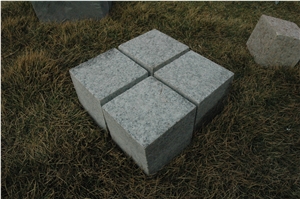 G602 Light Grey Granite Cobble Stone, Cube Stone All Sides Machine Cut, Saw Cut, China Cheap Light Grey Granite Walkway Pavers Stone, Garden Stepping Pavements