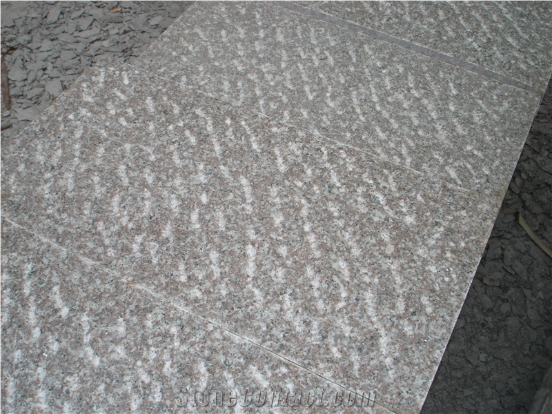 G664 Pink Granite Chiseled Tiles & Slabs, China Pink Granite Tiles,Cheap Pink Rough Picked Granite Wall Tiles