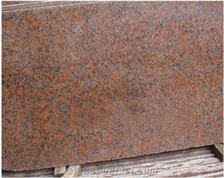 Polished Guilin Red Granite Half Slabs Small Slabs 2cm, China Red Granite Slabs