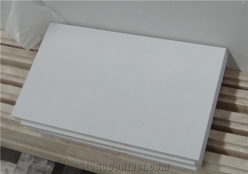 Pure White Artificial Marble Stone, China Pure White Color Artificial Stone Polished Tiles, White Caesarstone Tiles for Wall and Floor