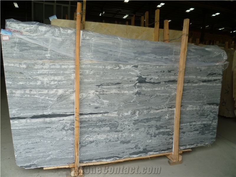 Silver Seawave Marble Polished Slabs & Tiles, China Grey Marble Slabs, Cheap Seawave Grey Marble Flag Slabs