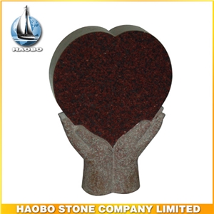 Black Granite Memorial for Sale Hands Holding Heart Design