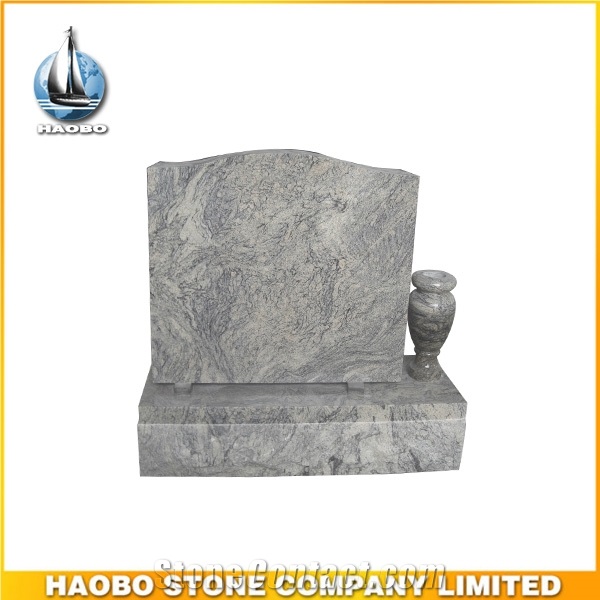 Black Granite Polished Headstone Double