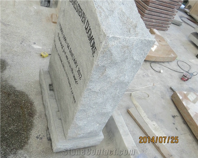 China G633 Grey Granite Single Upright Headstone