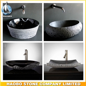 Granite and Marble Round Shape Vessel Sink Vanities for Sale