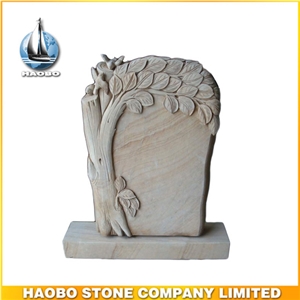 Granite Headstone Carved Tree Design