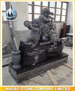Granite Memorial Custom Design Tombstone with Sculpture