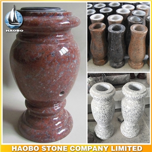 Granite South African Red Vase Wholesale China Light Gray Cemetery Use