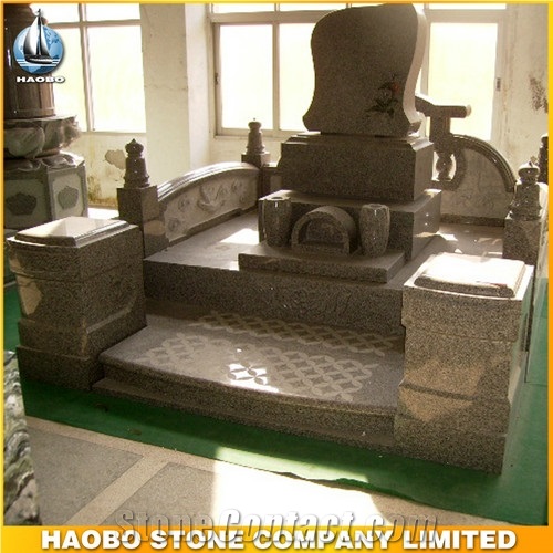 Hand Carved Granite Stone Monuments, Asian Style Tombstones, Japanese Gravestones