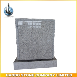 High Polished Grey Granite Tombstone for Sale Upright Monument