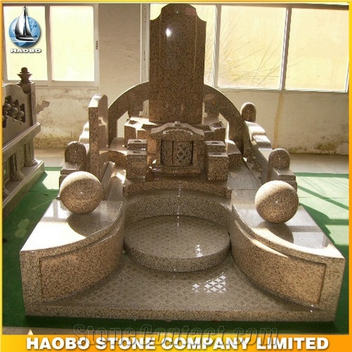 Japanese Style Memorial Granite Asian Style Monuments with Accessories