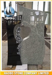 New Design Wiscount White Granite Headstone Heart Shaped Polished with Carvings