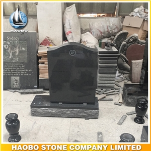 Polished Black Granite American Style Upright Monument for Sale