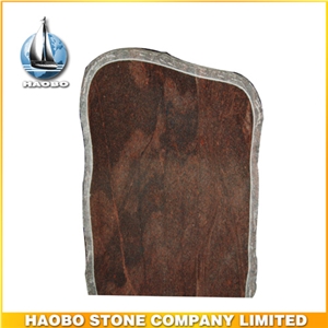 Polished Red Granite Lawn Headstone for Sale