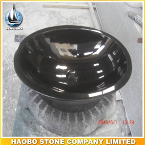 Polished Round Shaped Granite Bathroom Sink Wholesale