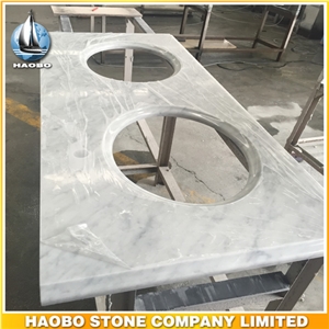 Quality Cararra White Polished Marble Vanity Top Ogee