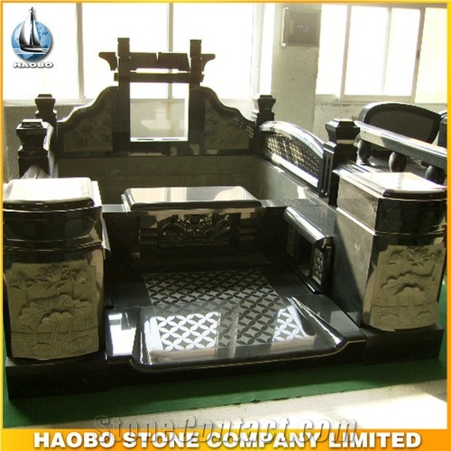 Quality Polished Japanese Tombstone, Granite Monument