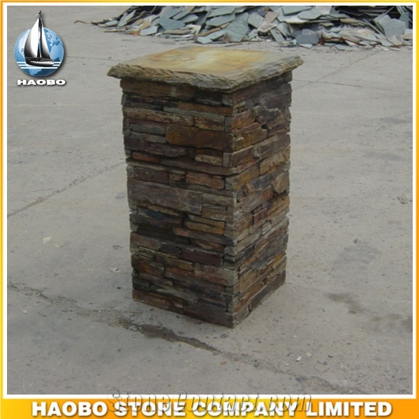 Slate Exterior and Interior Wholesale Cultured Stone Gate Post