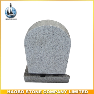Upright Gray Granite Headstone Customized Polished