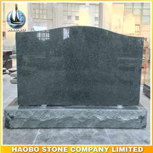 Wholesale Green Granite Upright Monument American Style Serp Top