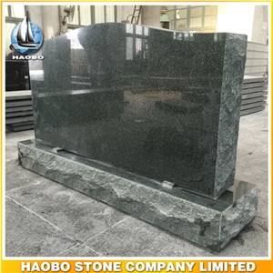 Wholesale Green Granite Upright Monument American Style Serp Top