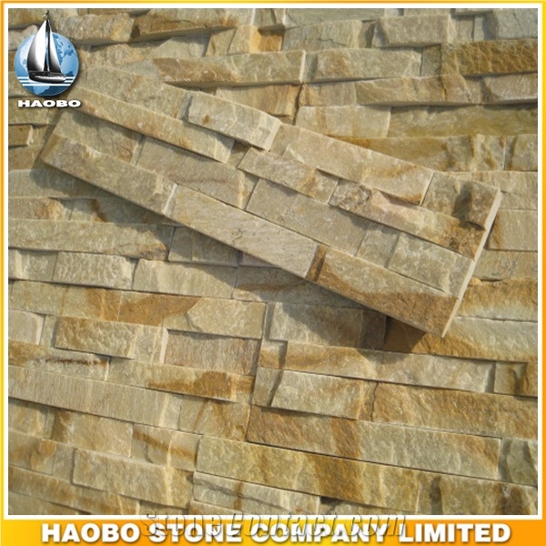 Wholesale Thin Stacked Veneer Cultured Stone Brick for Exterior Wall Decoration Slate