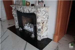 Fireplace Realised with Breccia Stazzema Marble