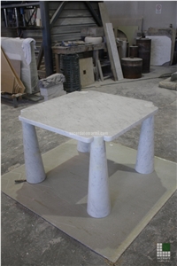 Table Realised with White Carrara Marble