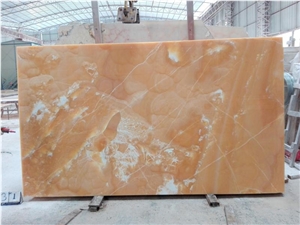 Orange Onyx Covering Slabs/Tiles, Private Meeting Place, Top Grade Hotel Interior Decoration Project