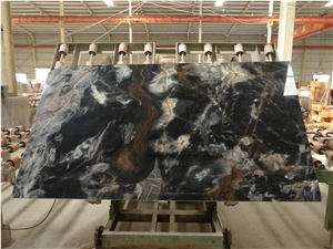 Smoky Black Marble Slabs & Tiles, Black Marble a Grade Materials