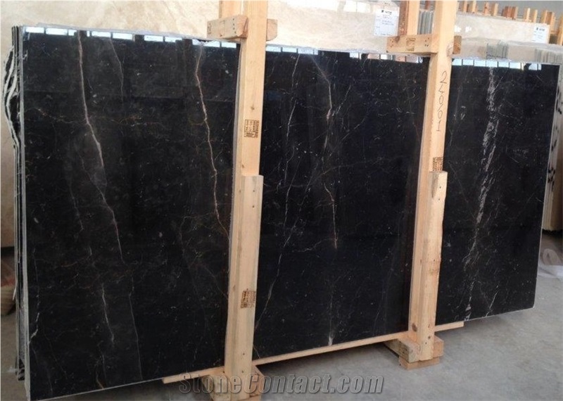  St. Laurent marble tiles & slabs, black polished marble floor tiles, wall tiles 