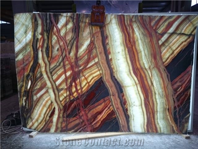 Starlicia Onyx Slabs & Tiles, Multicolor Polished Onyx Floor Tiles, Wall Covering Tiles