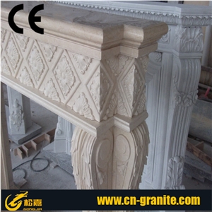 Beige Marble Fireplace,Beige&Yellow Stone Firepalce,China Beige Fireplace,Fireplace Design Ideas,Fireplace Decorating&Remodelings,Fireplace Insert，Fireplace Cover