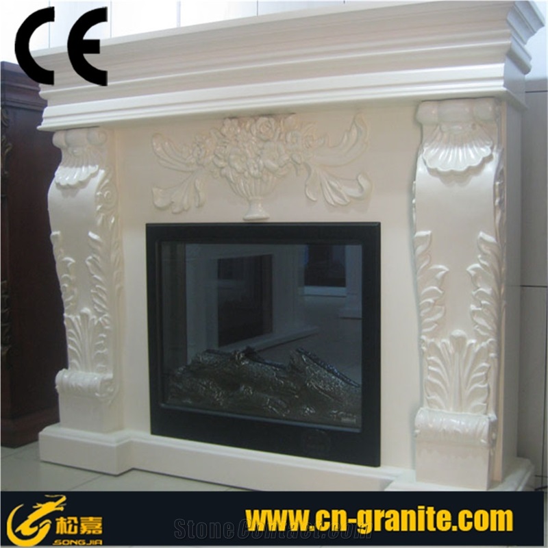 Beige Marble Fireplace,China White Marble Fireplace,Fireplace Design Ideas,Fireplace Decorating&Remodelings,Fireplace Insert,Fireplace Cover