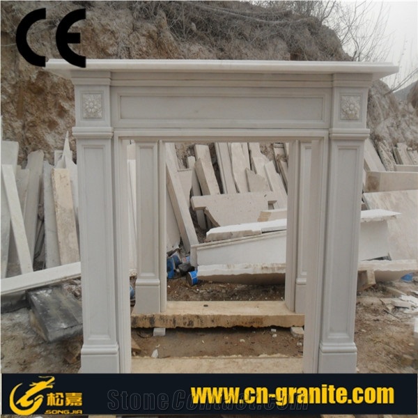Beige White Marble Firepalce,China Beige Fireplace,Fireplace Design Ideas,Fireplace Decorating&Remodelings,Fireplace Cover,Fireplace Accessories