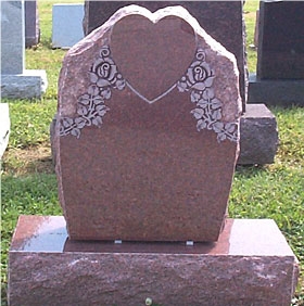 China Factory American Style Red Granite Carved Tombstone,Western Style Monument,Headstone,Gravestone,Wholesaler-Xiamen Songjia