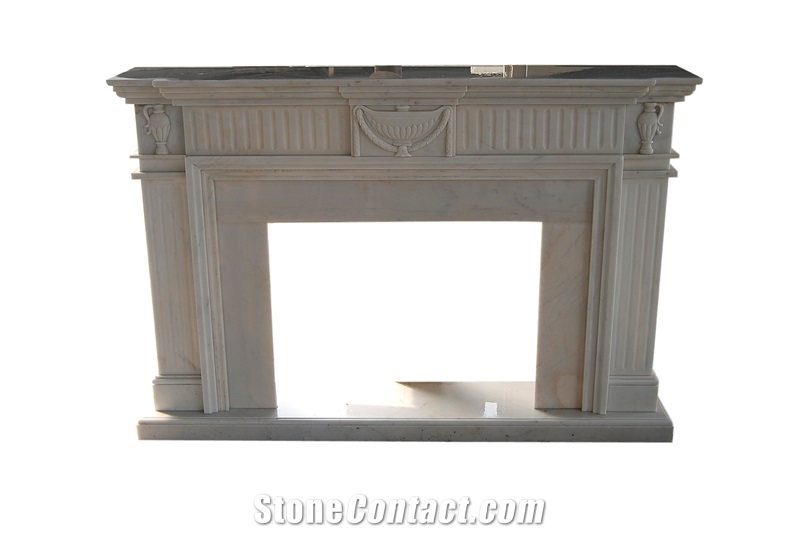 China Factory Beige Marble Carving Fireplace for Inner Fireplace Sets,Interior Decoration,Wholesaler-Xiamen Songjia