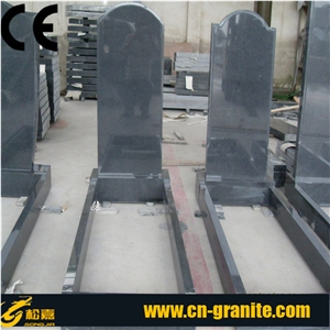 China Factory Black Granite Gravestones,Headstones,G654 Granite Monument,Mexico Style Tombstone Pattern,Wholesaler-Xiamen Songjia